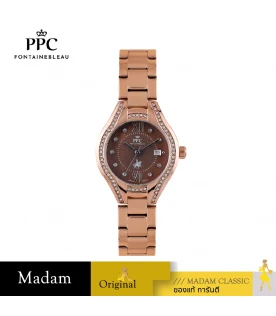 นาฬิกาข้อมือ PPC FONTAINEBLEAU PPC-ED06-RG-BR CANNES VALLORA DATE 30 MM,ROSEGOLD / BROWN