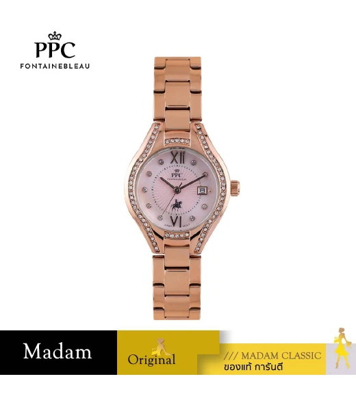นาฬิกาข้อมือ PPC FONTAINEBLEAU PPC-ED06-RG-LPK CANNES VALLORA DATE 30 MM,ROSEGOLD / LIGHT PINK