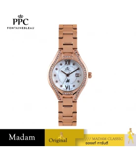 นาฬิกาข้อมือ PPC FONTAINEBLEAU PPC-ED06-RG-WE CANNES VALLORA DATE 30 MM,ROSEGOLD / WHITE