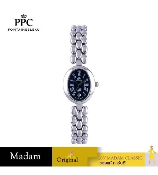 นาฬิกาข้อมือ PPC FONTAINEBLEAU  PPC-ED07-BK OVALE ROMAN CLASSIC DATE 22.5 MM,BLACK