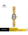 นาฬิกาข้อมือ PPC FONTAINEBLEAU PPC-ED07-GD-WE OVALE ROMAN CLASSIC DATE 22.5 MM,GOLD / WHITE