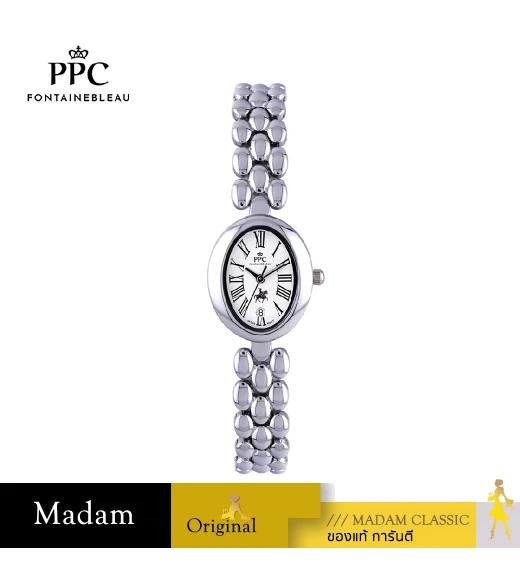 นาฬิกาข้อมือ PPC FONTAINEBLEAU PPC-ED07-WE OVALE ROMAN CLASSIC DATE 22.5 MM,WHITE