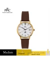 นาฬิกาข้อมือ PPC FONTAINEBLEAU PPC-ED09-BR-GWE LER BRETON MODERN 35 MM,BROWN / GOLD WHITE