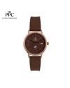 นาฬิกาข้อมือ PPC FONTAINEBLEAU PPC-ED09-BR-RBR LER BRETON MODERN 35 MM,BROWN / ROSEGOLD BROWN