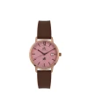 นาฬิกาข้อมือ PPC FONTAINEBLEAU PPC-ED09-BR-RPK LER BRETON MODERN 35 MM,BROWN / ROSEGOLD PINK