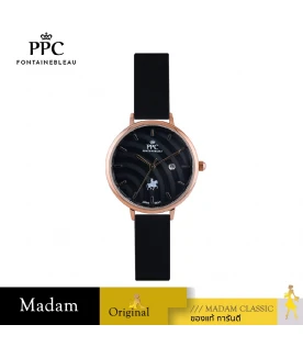 นาฬิกาข้อมือ PPC FONTAINEBLEAU PPC-ED10-BK-RBK JEUNESSE VÉLA DATE 32 MM,BLACK / ROSEGOLD BLACK