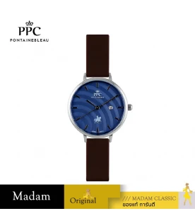 นาฬิกาข้อมือ PPC FONTAINEBLEAU PPC-ED10-BR-NV JEUNESSE VÉLA DATE 32 MM,BROWN / NAVY BLUE