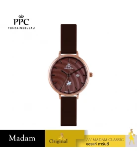 นาฬิกาข้อมือ PPC FONTAINEBLEAU PPC-ED10-BR-RBR JEUNESSE VÉLA DATE 32 MM,BROWN / ROSEGOLD BROWN