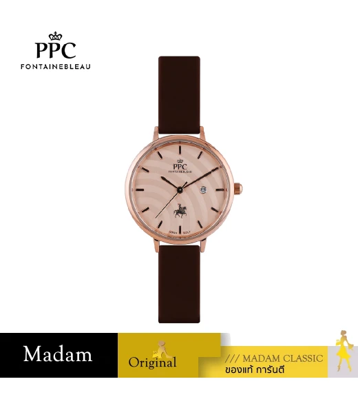 นาฬิกาข้อมือ PPC FONTAINEBLEAU PPC-ED10-BR-RG JEUNESSE VÉLA DATE 32 MM,BROWN / ROSEGOLD