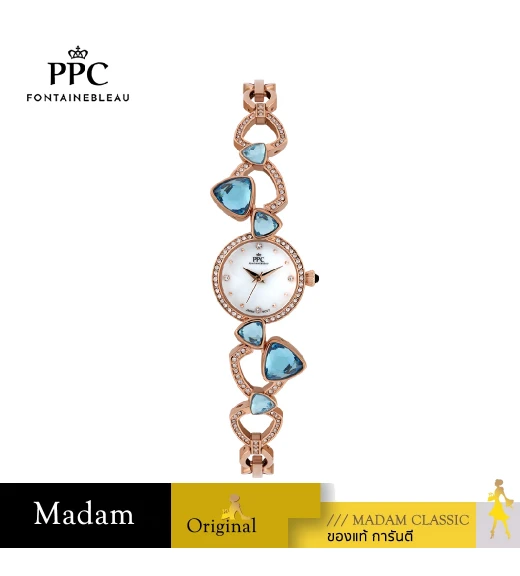 นาฬิกาข้อมือ PPC FONTAINEBLEAU PPC-ED11-RG-WE CANNES CELESRIAL GEM 24 MM,ROSEGOLD / WHITE
