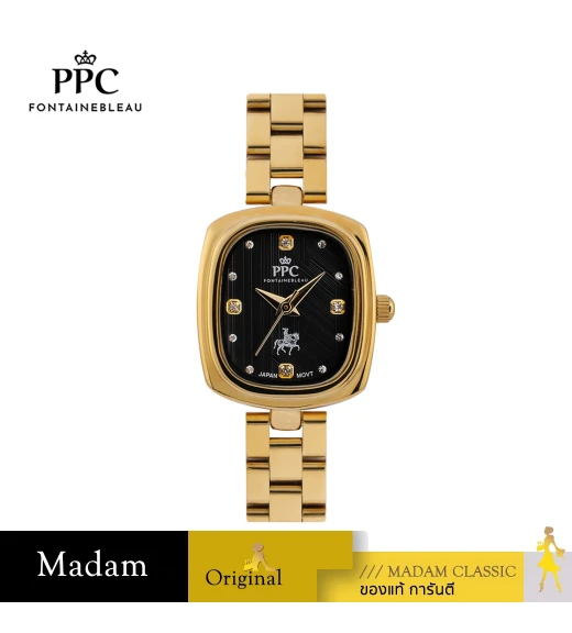 นาฬิกาข้อมือ PPC FONTAINEBLEAU PPC-ED13-GD-BK DORÉE VELURA 22 MM,GOLD / BLACK