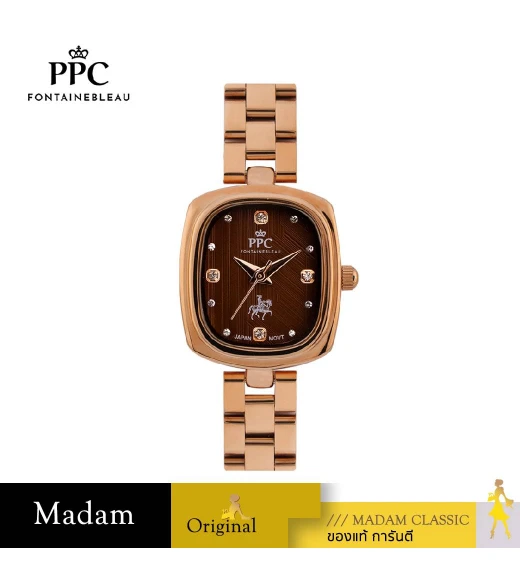 นาฬิกาข้อมือ PPC FONTAINEBLEAU PPC-ED13-RG-BR DORÉE VELURA 22 MM,ROSEGOLD / BROWN