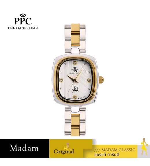 นาฬิกาข้อมือ PPC FONTAINEBLEAU PPC-ED13-SGD-WE DORÉE VELURA 22 MM,SILVER GOLD / WHITE