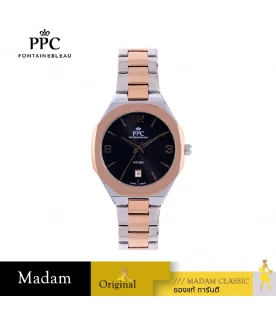 นาฬิกาข้อมือ PPC FONTAINEBLEAU PPC-EE06-SRG-BK JOAN CLASSIC DATE BLACK 36 MM, BLACK