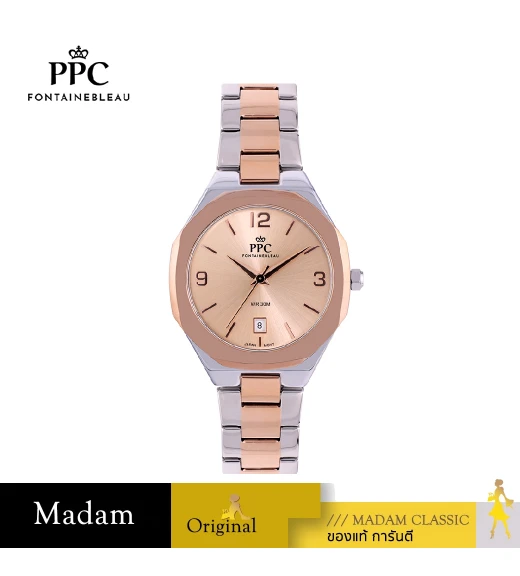 นาฬิกาข้อมือ PPC FONTAINEBLEAU PPC-EE06-SRG-RG JOAN CLASSIC DATE 36 MM,SILVER ROSEGOLD / ROSEGOLD