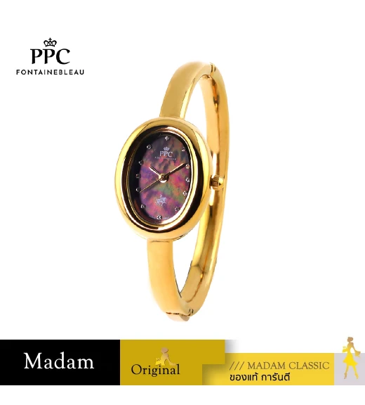 นาฬิกา PPC FONTAINEBLEAU  PPC-EE11-GD-BK OVALE EE11 22 MM,GOLD / BLACK	