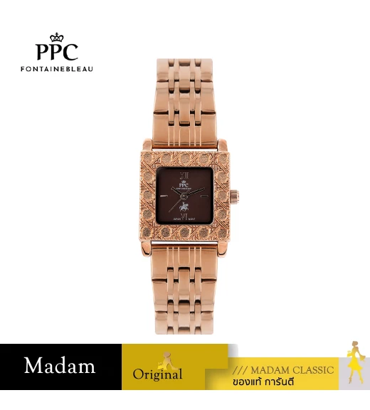 นาฬิกาข้อมือ PPC FONTAINEBLEAU PPC-EF01-RG-BR DORÉE ROYAL GUILLOCHÉ 25 MM,ROSEGOLD / BROWN