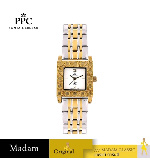นาฬิกาข้อมือ PPC FONTAINEBLEAU PPC-EF01-SGD-WE DORÉE ROYAL GUILLOCHÉ 25 MM,SILVER GOLD / WHITE