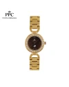 นาฬิกาข้อมือ PPC FONTAINEBLEAU PPC-EF03-GD-BR ÉTOILE MODERN 28 MM,GOLD / BROWN
