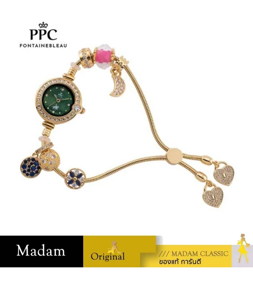 นาฬิกา PPC FONTAINEBLEAU PPC-EH02-GD-GN CANNES EH02  24.5 MM, GOLD / GREEN