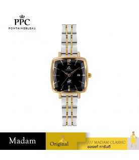 นาฬิกาข้อมือ Paris Polo Club SET-PPC-DF04-SGD-BK  DORÉE LOUVRE DATE SILVER GOLD / BLACK SILVER GOLD / BLACK