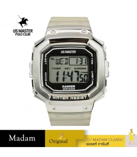 นาฬิกาข้อมือ US MASTERS POLO CLUB USM-231003-WE RANGER MT-900 Silicone Strap 22 MM.,SILVER / WHITE