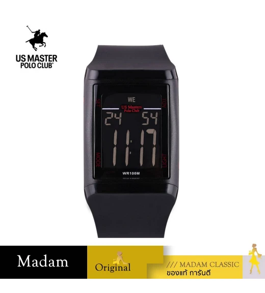 นาฬิกาข้อมือ US MASTERS POLO CLUB USM-DD04-IPB DIGI PU PLATING 43 MM.,PLATING BLACK