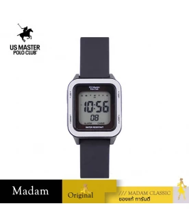 นาฬิกาข้อมือ US MASTERS POLO CLUB USM-DD05-BK-SLV DIGI SILICONE 45 MM,BLACK / SILVER