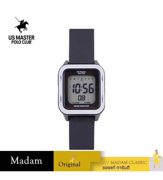 นาฬิกาข้อมือ US MASTERS POLO CLUB USM-DD05-BK-SLV DIGI SILICONE 45 MM,BLACK / SILVER