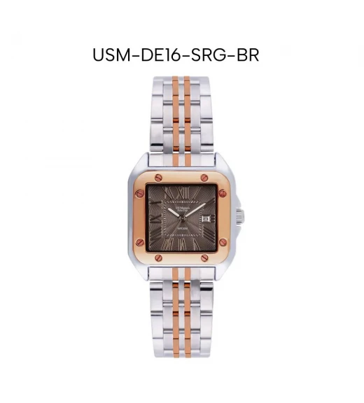นาฬิกา US Master Polo Club USM-DE16-SRG-BR FIRST LADY NO.4 33MM SILVER ROSEGOLD / BROWN	