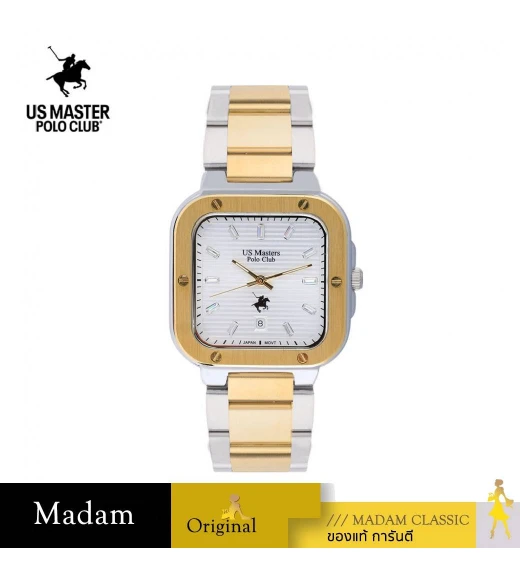 นาฬิกา US Master Polo Club USM-DF06-SGD-WE TIMES SQUARE CLASSIC SILVER GOLD / WHITE	