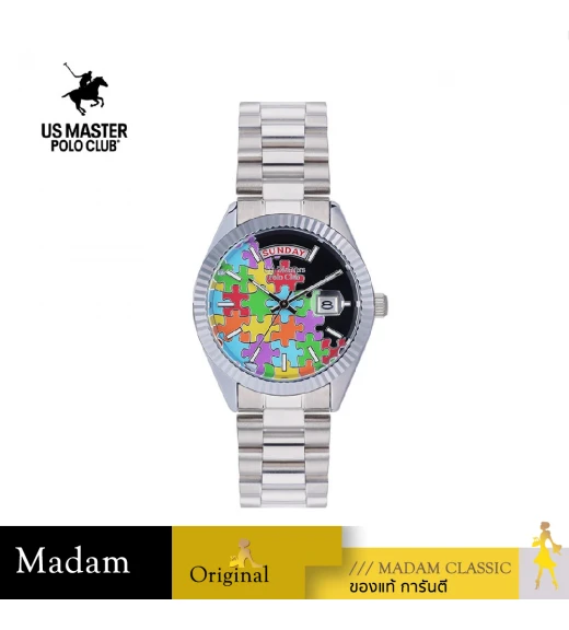 นาฬิกาข้อมือ PARIS POLO CLUB USM-DF08-BK MANHATTAN JIGSAW DAY DATE BLACK	