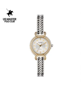นาฬิกา US Master Polo Club USM-DH05-SGD-WE FIRST LADY PRINCESS DIAMOND SILVER GOLD / WHITE	