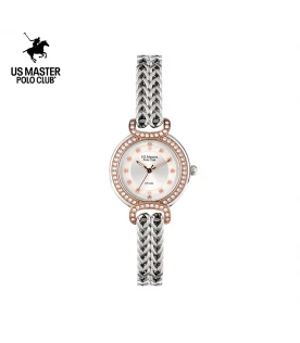 นาฬิกา US Master Polo Club USM-DH05-SRG-WE FIRST LADY PRINCESS DIAMOND SILVER GOLD / WHITE	