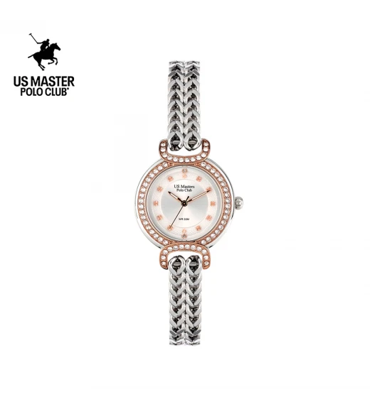 นาฬิกา US Master Polo Club USM-DH05-SRG-WE FIRST LADY PRINCESS DIAMOND SILVER GOLD / WHITE	