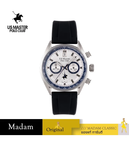 นาฬิกาข้อมือ US MASTERS POLO CLUB USM-DL01-BK-WE SPEEDKING ELITE DATE 42 MM,BLACK / WHITE