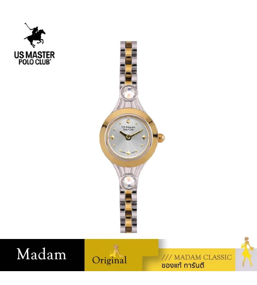 นาฬิกาข้อมือ US MASTERS POLO CLUB USM-EA05-SGD-WE FIRST LADY TIARA 19.3 MM,SILVER GOLD / WHITE