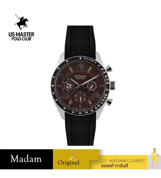 นาฬิกาข้อมือ US MASTERS POLO CLUB USM-EA10-BK-BR ROMAN SPORT DAY DATE 43 MM,BLACK / BROWN