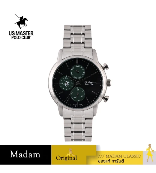นาฬิกาข้อมือ US MASTERS POLO CLUB USM-EB08-BGN SPORT DAY DATE 44 MM,BLACK / GREEN
