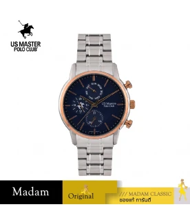 นาฬิกาข้อมือ US MASTERS POLO CLUB USM-EB08-BU SPORT DAY DATE 44 MM,ROSEGOLD / BLUE