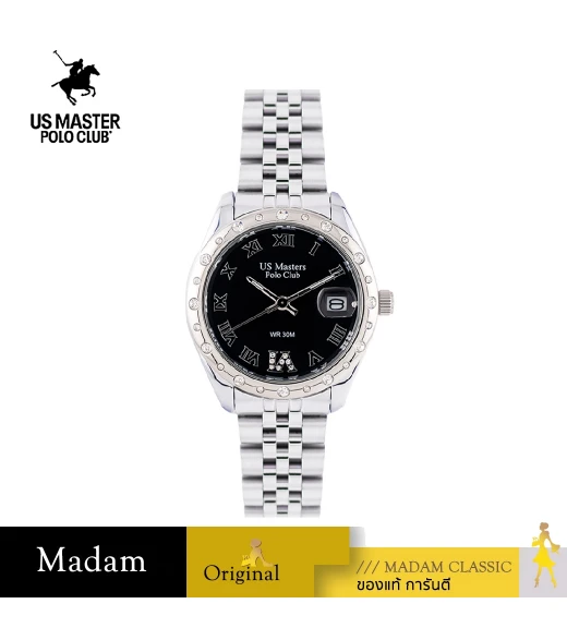นาฬิกาข้อมือ US MASTERS POLO CLUB USM-EC02-BK NEW YORK CLASSIC ROMAN DATE 33 MM,BLACK
