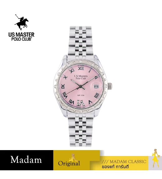นาฬิกาข้อมือ US MASTERS POLO CLUB USM-EC02-PK NEW YORK CLASSIC ROMAN DATE 33 MM,PINK