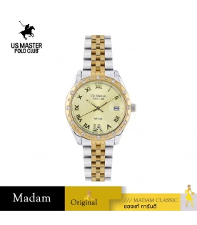 นาฬิกาข้อมือ US MASTERS POLO CLUB USM-EC02-SGD-GD NEW YORK CLASSIC ROMAN DATE 33 MM,SILVER GOLD / GOLD