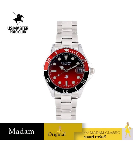 นาฬิกาข้อมือ US MASTERS POLO CLUB USM-EC04-BRD-BRD OHIO CLASS 1900 DATE 37 MM,BLACK RED / BLACK RED