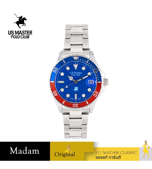 นาฬิกาข้อมือ US MASTERS POLO CLUB  USM-EC04-BUR-BU OHIO CLASS 1900 DATE 37 MM. BLUE RED / BLUE	