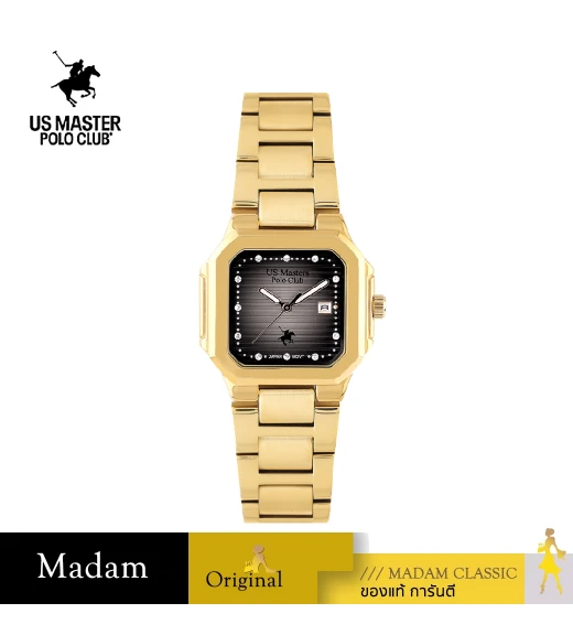 นาฬิกาข้อมือ US MASTERS POLO CLUB USM-EC05-GD-GY TIMES SQUARE MODERN DATE 32 MM,GOLD / GREY