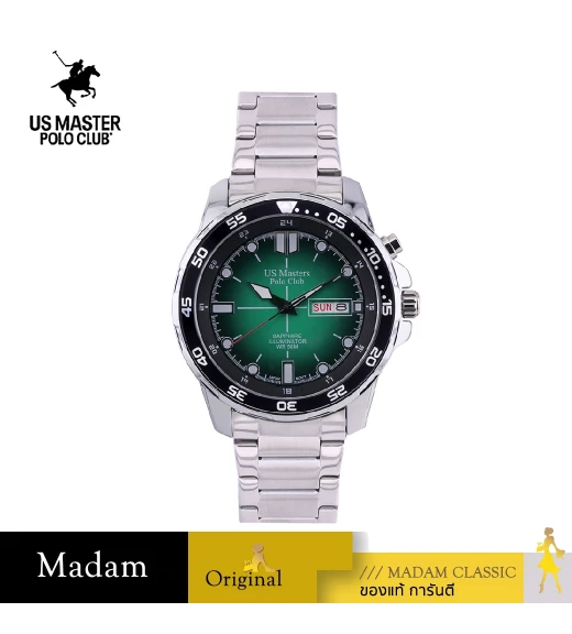 นาฬิกาข้อมือ US MASTERS POLO CLUB USM-EC09A-BGN TITAN BOLT DAY-DATE 42 MM,BLACK / GREEN