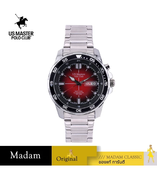 นาฬิกาข้อมือ US MASTERS POLO CLUB USM-EC09A-BRD TITAN BOLT DAY-DATE 42 MM,BLACK / RED