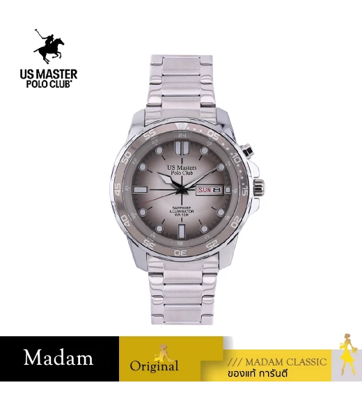 นาฬิกาข้อมือ US MASTERS POLO CLUB USM-EC09A-GWE TITAN BOLT DAY-DATE 42 MM,GREY / WHITE