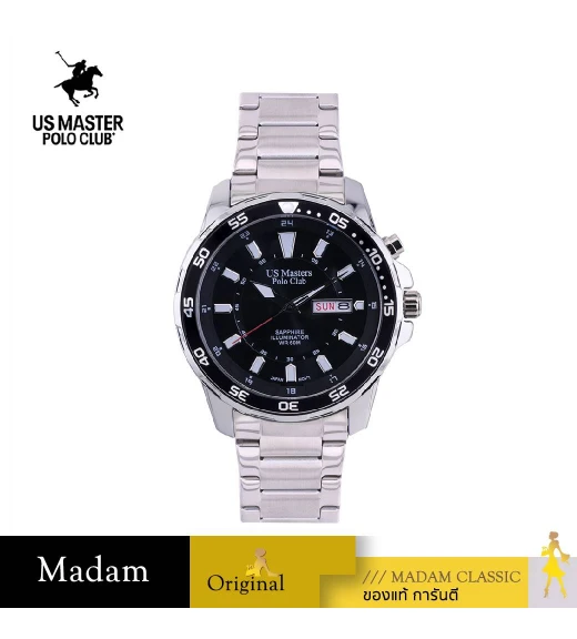 นาฬิกาข้อมือ US MASTERS POLO CLUB USM-EC09B-BK TITAN BOLT DAY-DATE 42 MM,BLACK